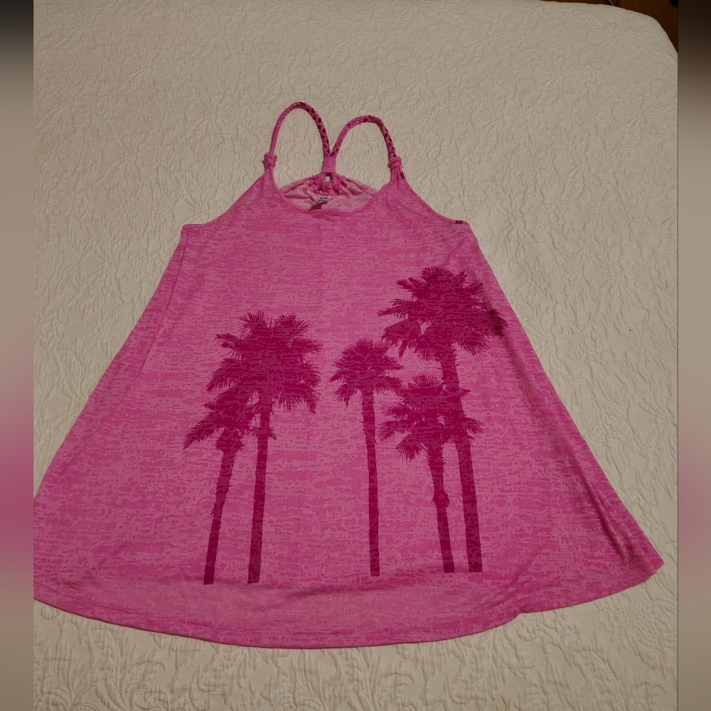 🌟3/15$🌟Pink Bathing Suit Cover Up with Palm Tree Design